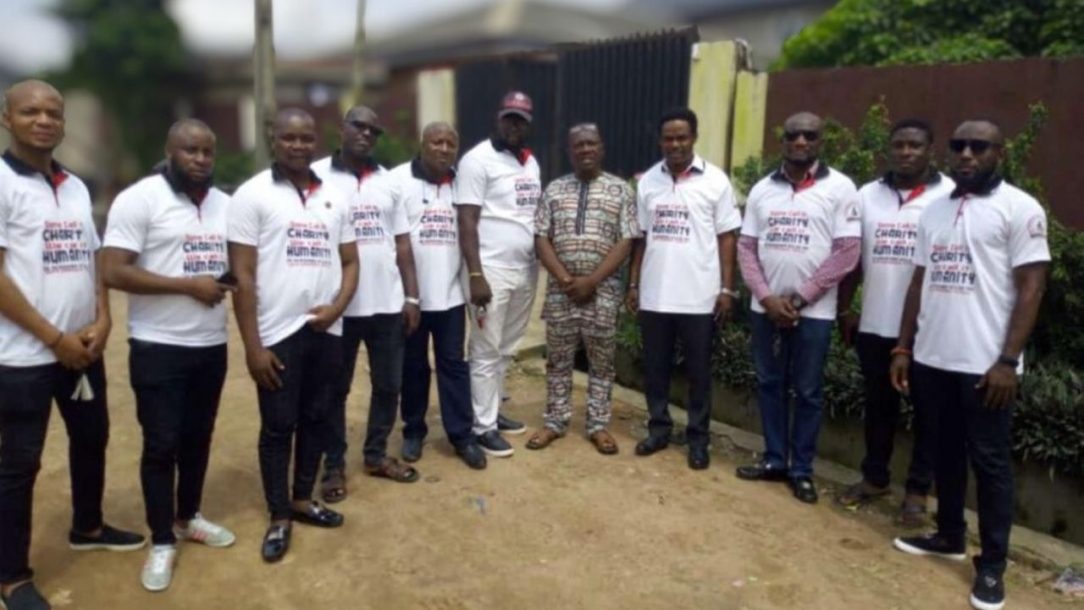 Members of ST Tamandu Marine Patrol’s Norwegian Flotilla with a community representative during the visit to Compassionate Orphanage Home, Lagos.