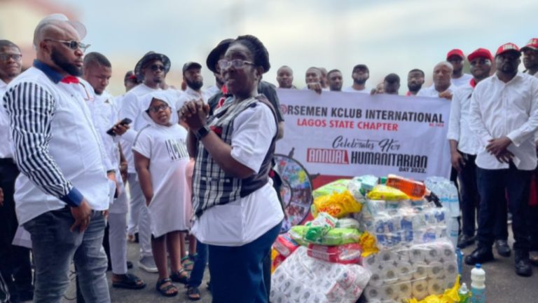 A hospital representative addresses the ST Tamandu Marine Patrol delegation during the handover ceremony outside LASUTH.